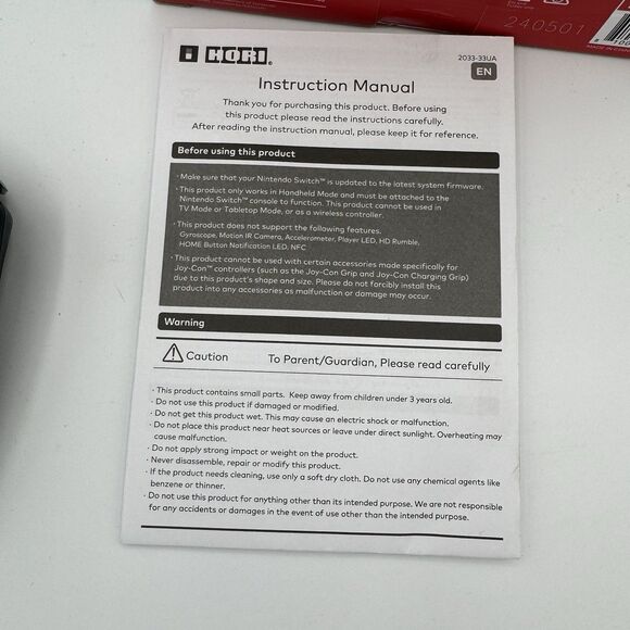 Hori Split Pad Pro Controller for Nintendo Switch Clear Black Open Box - Picture 11 of 16